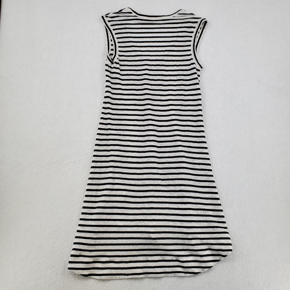 Banana Republic Dress Linen Blend Womens Size Small Striped Black White - Picture 6 of 9